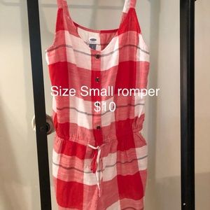 Red and White Romper